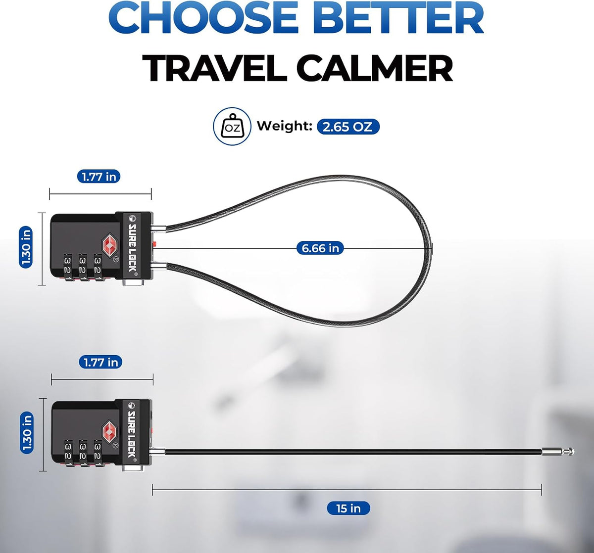 3 Digit TSA Approved Luggage Locks