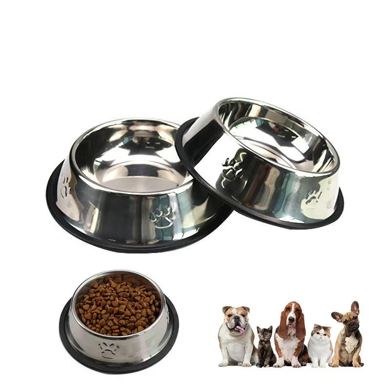 Paw Stainless Steel Pet Dog Bowl Feeder Skidproof Anti-Ant Shape Cat Dog Bowls Food Accessories Pet Supplies 6 Sizes